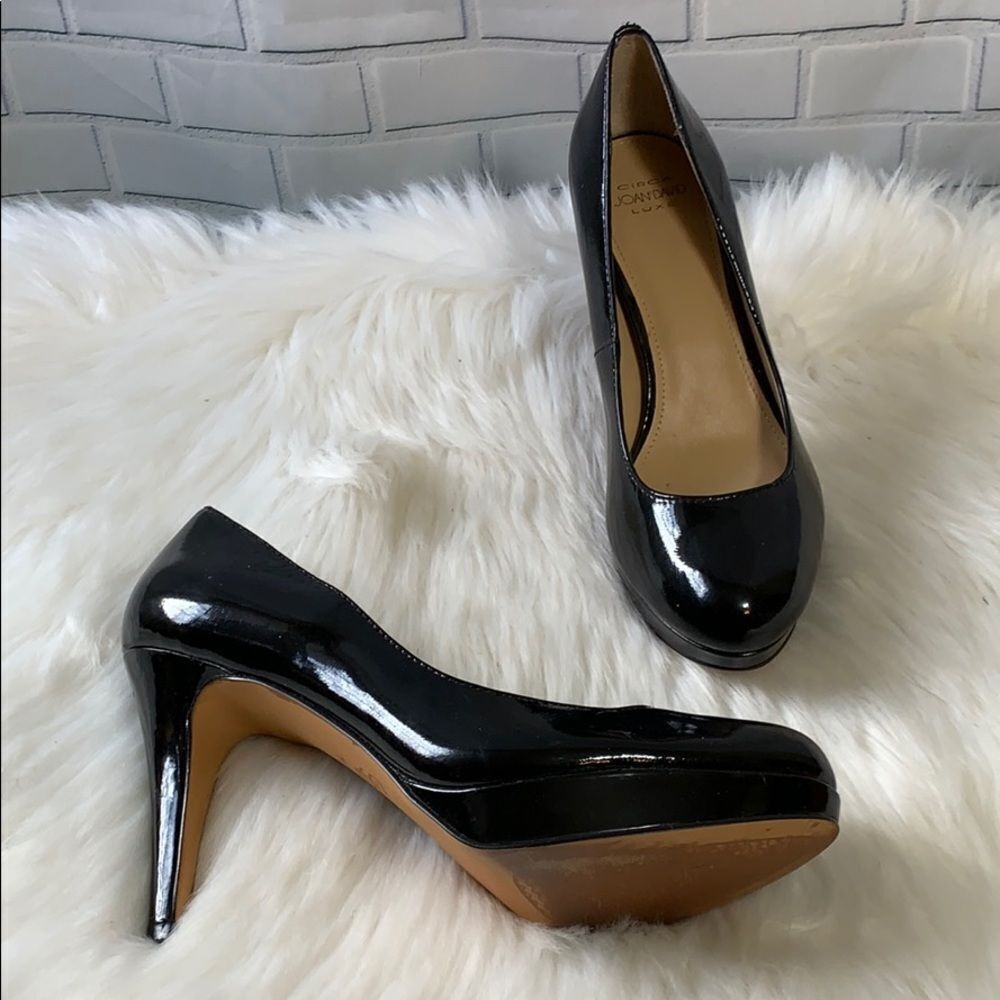 Circa Joan & David Luxe Black Patent Platforms